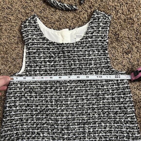 Rachel Zoe Size 6 Shift Metallic Black/White/Gold Tweed Holiday Dress& Headband - Picture 13 of 13